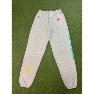 Obey Worldwide Heather Grey Graphic Fleece Sweatpants Mens Large Joggers